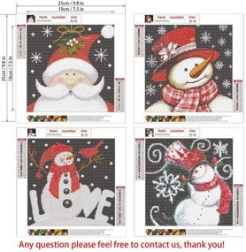 img 2 attached to 🎅 Set of 4 Christmas Snowman Diamond Painting Kits – Full Drill Embroidery Crafts, 9.8 X 9.8 Inch – Perfect for Adults and Kids