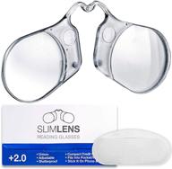 👓 slimlens reading glasses + protective pouch | thin & ultra compact – select your magnification +2.0 | portable in pocket, wallet, or mobile phone | made in usa logo