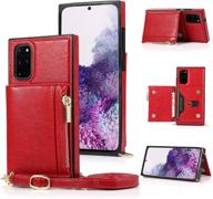 📱 kihuwey galaxy s9 case with crossbody lanyard, zipper wallet, credit card holder & wrist strap - protective purse cover for samsung galaxy s9 (red) logo