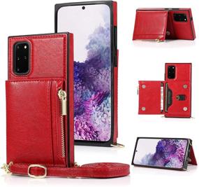 img 4 attached to 📱 KIHUWEY Galaxy S9 Case with Crossbody Lanyard, Zipper Wallet, Credit Card Holder & Wrist Strap - Protective Purse Cover for Samsung Galaxy S9 (Red)
