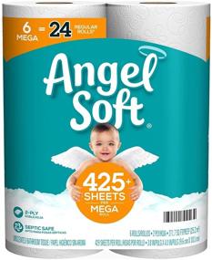 img 4 attached to 🧻 Мега рулоны Angel Soft (6 штук) - ультра мягкие и прочные 2-слойные листы на рулон