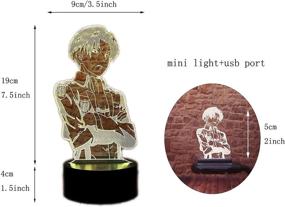 img 1 attached to AOT 3D Illusion Attack on Titan Lamp: Vibrant 16 Color RGB Remote LED Anime Night Light for Levi Fans, Perfect Kids Room Decor for Boys