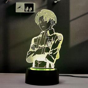 img 4 attached to AOT 3D Illusion Attack on Titan Lamp: Vibrant 16 Color RGB Remote LED Anime Night Light for Levi Fans, Perfect Kids Room Decor for Boys