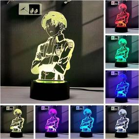 img 3 attached to AOT 3D Illusion Attack on Titan Lamp: Vibrant 16 Color RGB Remote LED Anime Night Light for Levi Fans, Perfect Kids Room Decor for Boys