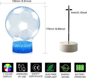 img 1 attached to 🏀 AZALCO 3D Soccer Night Lamp - 16 Color Change Touch, White Crack Base, Remote Control - AA Battery Powered Party Gifts for Girls, Kids - Home Decor, Bedroom Desk Decorations - Christmas Xmas Gift