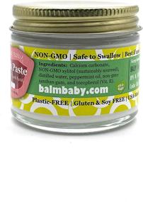 img 3 attached to 🦷 All-Natural Kids Toothpaste with Xylitol GLASS Jar - BALM Baby Teeth Paste (Fresh Mint) 2 fl oz - Made in USA, Fluoride-Free