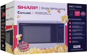 img 3 attached to Stainless Steel 1.1 Cu. Ft. 1000W Countertop Microwave Oven with Orville Redenbacher’s Popcorn Preset, ISTA 6 Packaging