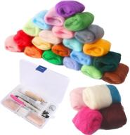 cocode needle felting starter kit set - 36 colors wool roving and tools for hand spinning, diy craft projects - best gift for fibre art enthusiasts logo