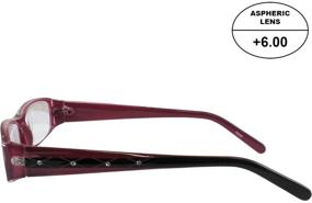 img 1 attached to 👓 Stylish and Powerful: READERZ Women's High-Powered Reading Glasses with Black and Pink Frame (+6.00 Magnification)