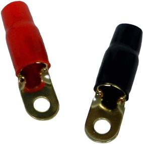 img 2 attached to 🔌 Bass Rockers TR0G 4pcs 0GA Crimp Ring Terminals in Black/Red - Enhanced for SEO