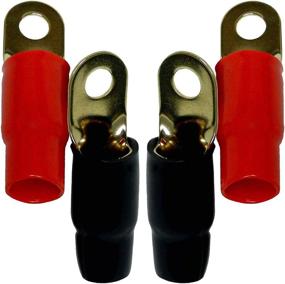 img 4 attached to 🔌 Bass Rockers TR0G 4pcs 0GA Crimp Ring Terminals in Black/Red - Enhanced for SEO