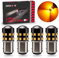 brishine super bright led bulbs for turn signal & side marker lights - 4-pack amber yellow 1157 led bulbs with projector, non-polarity, 24-smd chipsets logo