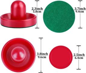 img 3 attached to 🏒 URATOT Air Hockey Pushers and Pucks Set: Replacement Accessories for Game Tables - 4 Pushers, 8 Red Pucks, 8 Green Pads