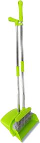 img 3 attached to Green Extendable Long Handle Broom and Dustpan Set by Xifando - Lightweight Upright Standing Combo for Kitchen, Lobby, Office, Living Room - Household Indoor or Outdoor Cleaning Solution