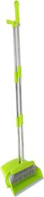 img 2 attached to Green Extendable Long Handle Broom and Dustpan Set by Xifando - Lightweight Upright Standing Combo for Kitchen, Lobby, Office, Living Room - Household Indoor or Outdoor Cleaning Solution