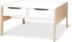 img 4 attached to 🎨 Melissa & Doug Wooden Art and Activity Table - Kids Furniture for Playroom with 4 Wooden Bins, Light Woodgrain and White 2-Tone Finish