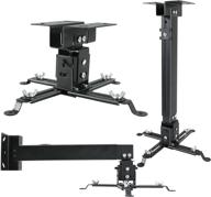 🔧 black projector mount with extendable arms, adjustable height, quick release - homcine universal ceiling/wall mount bracket holder/hanger for epson, optoma, benq projectors logo