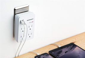 img 2 attached to 🔌 Merkury Innovations 4 Outlet Wall Mount Adapter Surge Protector с двумя портами USB: Ultimate Multi Plug Outlet Extender & USB Charger Combo or 🔌 Merkury Innovations 4 Outlet Wall Mount Adapter Surge Protector с двумя портами USB: Окончательная мультисокетная разветвительная розетка и комбинированное зарядное устройство USB