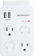 🔌 merkury innovations 4 outlet wall mount adapter surge protector с двумя портами usb: ultimate multi plug outlet extender & usb charger combo or 🔌 merkury innovations 4 outlet wall mount adapter surge protector с двумя портами usb: окончательная мультисокетная разветвительная розетка и комбинированное зарядное устройство usb логотип