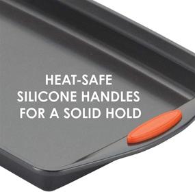img 1 attached to Rachael Ray Yum-o! Bakeware Oven Lovin' Nonstick Loaf Pan, 9-Inch x 5-Inch Steel Pan, Gray w/ Orange Handles