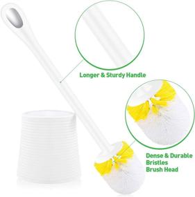 img 3 attached to 🧽 Efficient and Durable SpunKo Toilet Brush and Holder Set - 2 Pack Toilet Bowl Cleaner Brush with Long Plastic Handle - Commercial Bathroom Restroom Cleaning Scrubber (White-2 Pack)