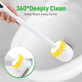 img 2 attached to 🧽 Efficient and Durable SpunKo Toilet Brush and Holder Set - 2 Pack Toilet Bowl Cleaner Brush with Long Plastic Handle - Commercial Bathroom Restroom Cleaning Scrubber (White-2 Pack)