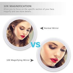 img 3 attached to 💡 LED Lighted Makeup Mirror with 10X Magnification and Flexible Gooseneck, Powerful Suction Cup Vanity Mirror with Lights