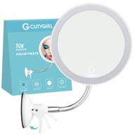 💡 led lighted makeup mirror with 10x magnification and flexible gooseneck, powerful suction cup vanity mirror with lights logo