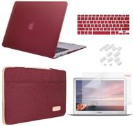 🍷 icasso macbook pro 13 inch case 2019 2018 2017 2016 release a2159/a1989/a1706/a1708 - wine red: hard plastic case, sleeve, screen protector, keyboard cover & dust plug logo