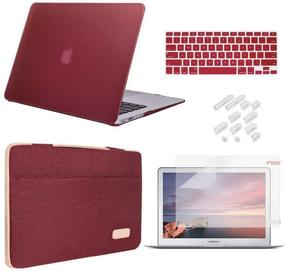 img 4 attached to 🍷 iCasso MacBook Pro 13 Inch Case 2019 2018 2017 2016 Release A2159/A1989/A1706/A1708 - Wine Red: Hard Plastic Case, Sleeve, Screen Protector, Keyboard Cover & Dust Plug