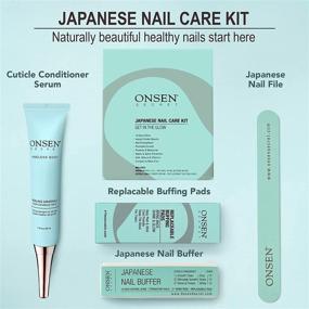 img 3 attached to 💅 Onsen Japanese Nail Buffer and Shine Kit - Professional Nail File, 3-Way Nail Buffer Block with Complimentary Replacement Pads and Nail Strengthening Cuticle Cream for Optimum Nail Health, Nail Care Kit, 1pk