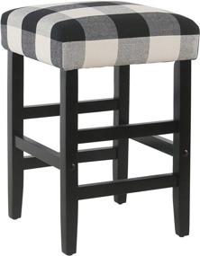 img 1 attached to Square Counter Stool Black Plaid