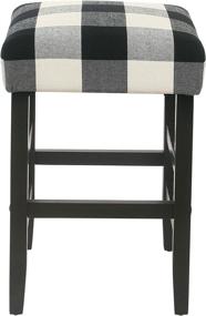 img 2 attached to Square Counter Stool Black Plaid