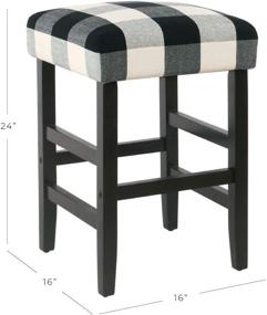 img 3 attached to Square Counter Stool Black Plaid
