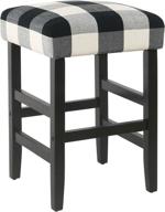 square counter stool black plaid logo