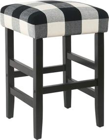 img 4 attached to Square Counter Stool Black Plaid