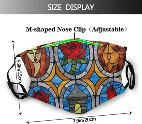 img 1 attached to Beauty and Beast Fairytale Glass Face Mask Balaclava - Windproof, Adjustable Elastic Strap, 2 Filters, 🌹 Reusable & Washable, Ear Loops for Women Men - Ideal for Outdoor Travel, Sports, Parties - Black