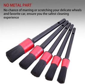 img 1 attached to 🚗 Fitosy Car Detailing Brush Set - 10 Pack with 6 Detail Brushes for Wheels, Interior, Exterior, Dashboard Cleaning - Includes 1 Air Vent Brush and 3 Wire Brushes