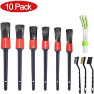 🚗 fitosy car detailing brush set - 10 pack with 6 detail brushes for wheels, interior, exterior, dashboard cleaning - includes 1 air vent brush and 3 wire brushes logo