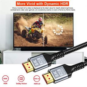 img 3 attached to 💻 Кабель Rommisie HDMI 8K - 6.6FT (HDMI 2.1, 48Гбит/с) ультраскоростные золотые разъемы - 8K @ 60Гц (7680x4320) 4:4:4 HDR HDCP 2.2 eARC - Усиленный поисковой оптимизацией