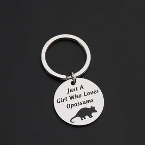 img 1 attached to 🦝 CENWA Opossum Lovers Gifts: Just-A-Girl Keychain for Opossum Fans