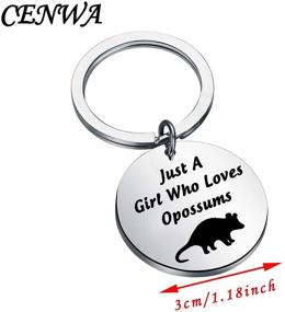 img 3 attached to 🦝 CENWA Opossum Lovers Gifts: Just-A-Girl Keychain for Opossum Fans