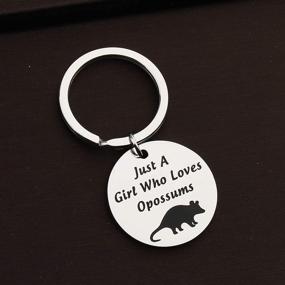 img 2 attached to 🦝 CENWA Opossum Lovers Gifts: Just-A-Girl Keychain for Opossum Fans