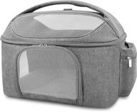🐱 henkelion large cat carrier: airline approved travel bag for small-medium pets up to 20 lbs - collapsible, soft sided, black grey design logo