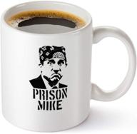 ☕ prison mike coffee mug - the office merchandise, hilarious mug for men and women - michael scott coffee mug logo