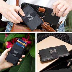 img 3 attached to ManChDa Genuine Leather Business Card Holder - Sleek & Stylish Men's Accessories