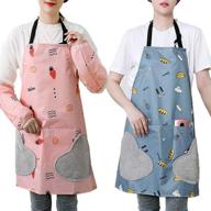 practical and stylish women's aprons - 2 pack with pockets, waterproof fresh apron, ideal for waitresses and chefs in the kitchen логотип