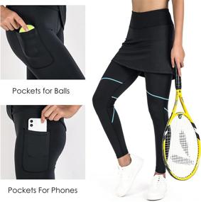 img 1 attached to 👗 ANIVIVO Women Tennis Skirted Leggings with Pockets: Capris Yoga Leggings with Skirts & Tennis Clothing