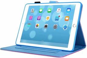 img 1 attached to Fancity Case for iPad 10.2 inch 9th 8th 7th Generation (2021 2020 2019 Release), Smart PU Leather Cover with Pencil Holder and Wake Sleep Stand for iPad 10.2 9th 8th 7th Gen, Beach Design