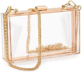 img 4 attached to 👜 Clear Acrylic Women's Crossbody Purse with Chain Strap - Transparent Evening Bag Approved for Sport Events and Stadiums